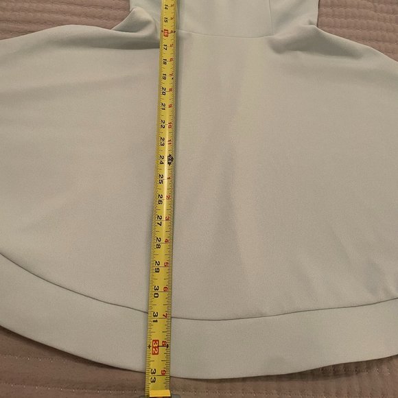 B. Darlin Women's Light Blue Sleeveless V Neck Bow Back Full Fit Flare Dress - Picture 7 of 8